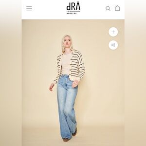 dRA LOS ANGELES (FROM ANTHROPOLOGIE) %100 COTTON AMARA STRIPED CARDIGAN